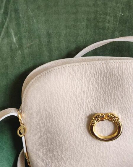 Sac à main cuir Sabatier vintage beige