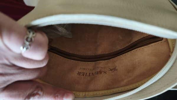 Sac à main cuir Sabatier vintage beige