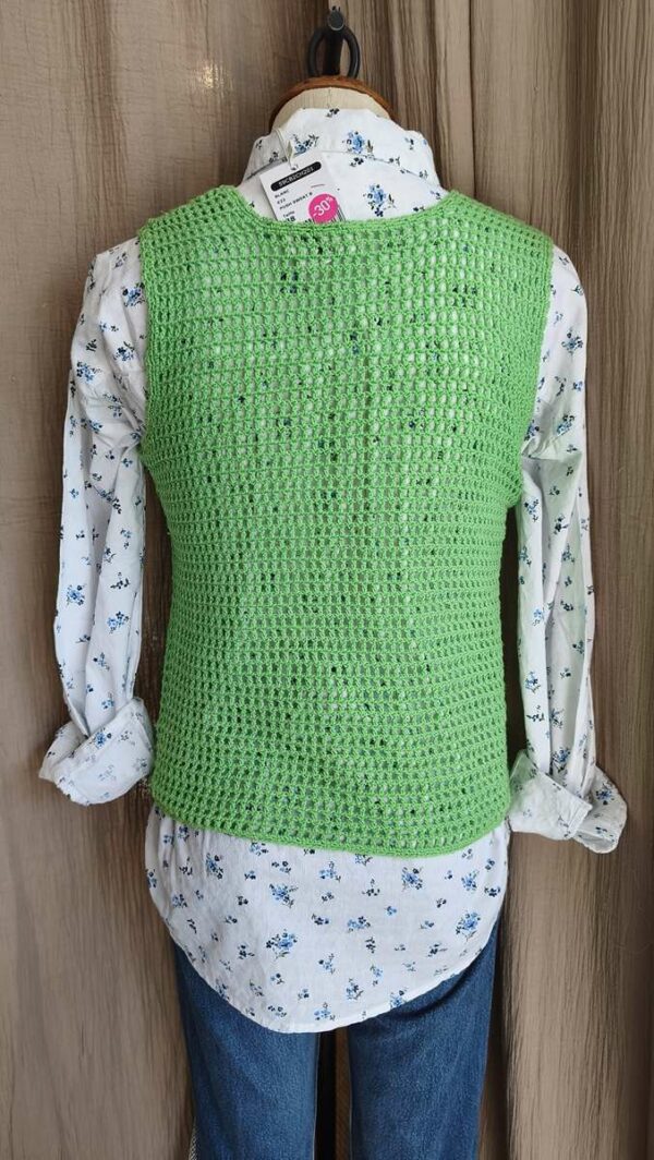 Top crochet vintage vert