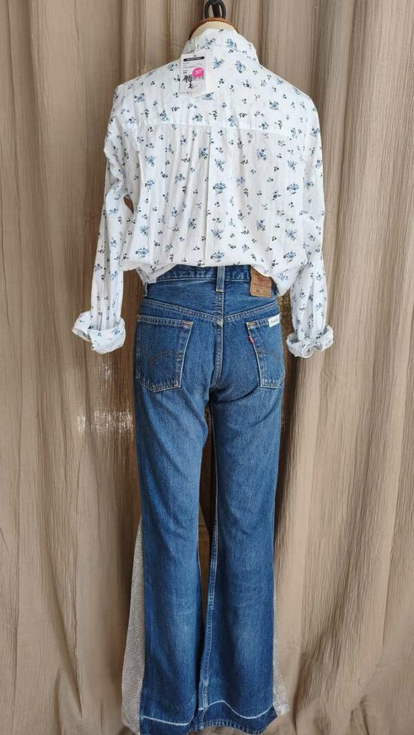 Jean Levi’s 501 upcyclé Rose & Marie – T36 – pièce unique
