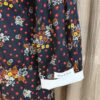 Robe upcyclée fleurie rouge & marine – coton – T38/40 – pièce unique