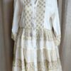 Robe tunique légère blanche & dorée – T40