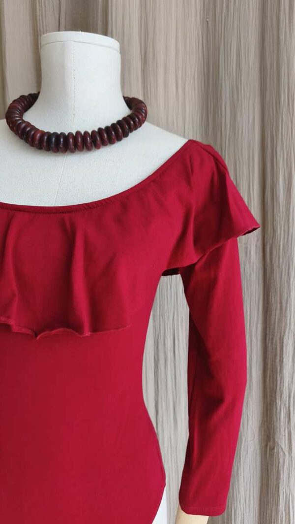 Body rouge carmin à volants – T40 (L) – Bershka – Neuf avec étiquette