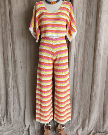 Ensemble crochet rayé Feelkoo – taille S/XS (36/38) – neuf