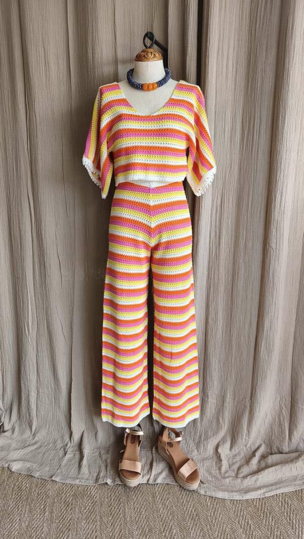 Ensemble crochet rayé Feelkoo – taille S/XS (36/38) – neuf