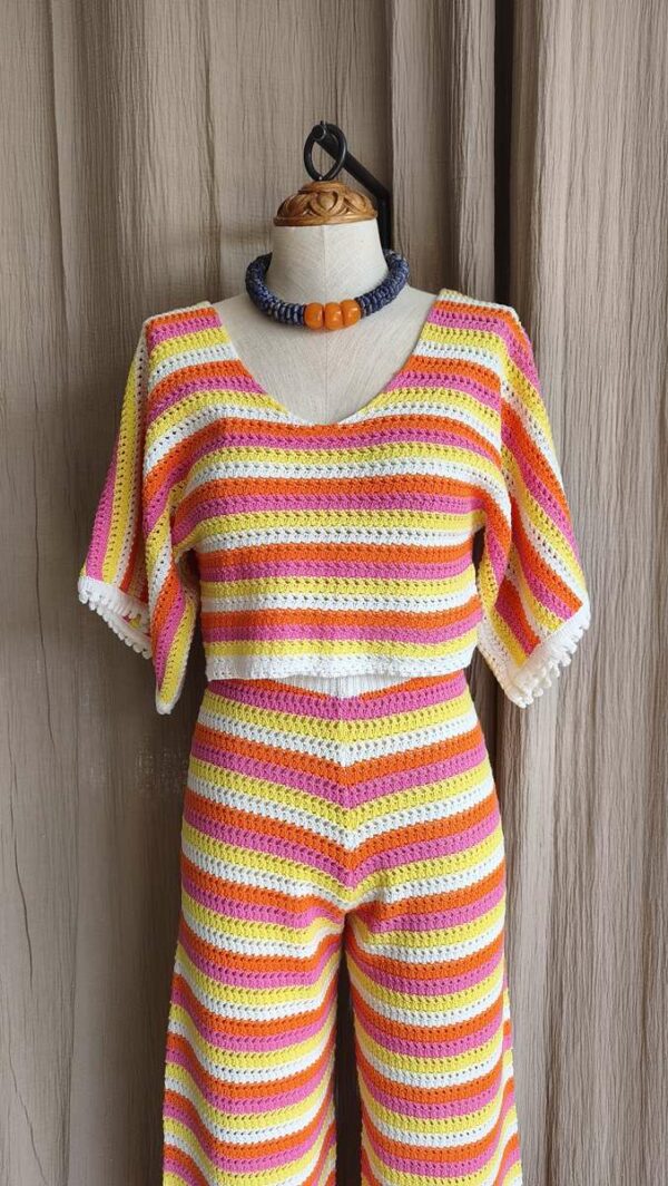 Ensemble crochet rayé Feelkoo – taille S/XS (36/38) – neuf