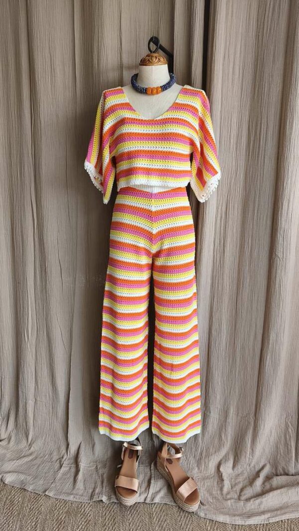 Ensemble crochet rayé Feelkoo – taille S/XS (36/38) – neuf