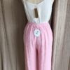 Pantalon double gaze de coton rose – taille unique
