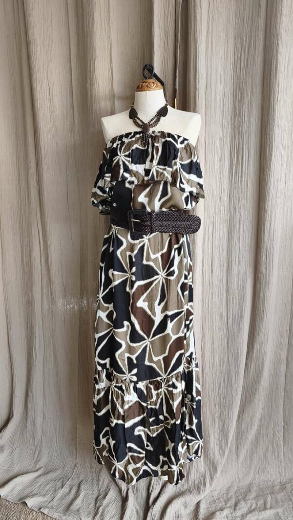 Robe longue bustier imprimée – taille 42 – viscose
