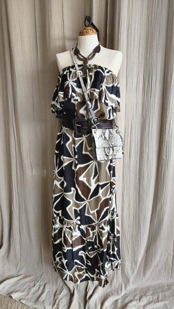 Robe longue bustier imprimée – taille 42 – viscose