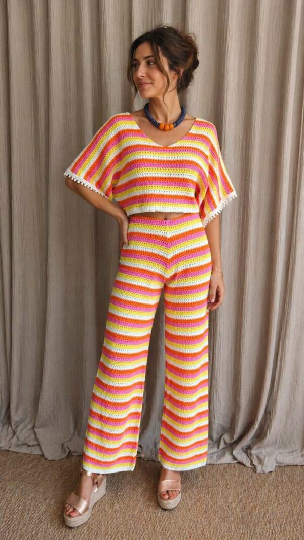 Ensemble crochet rayé Feelkoo – taille S/XS (36/38) – neuf