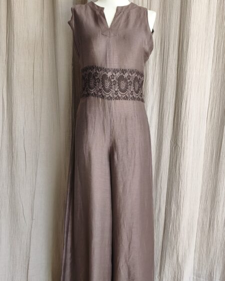 Combinaison 123 lin taupe – Taille 38/40 – Très bon état