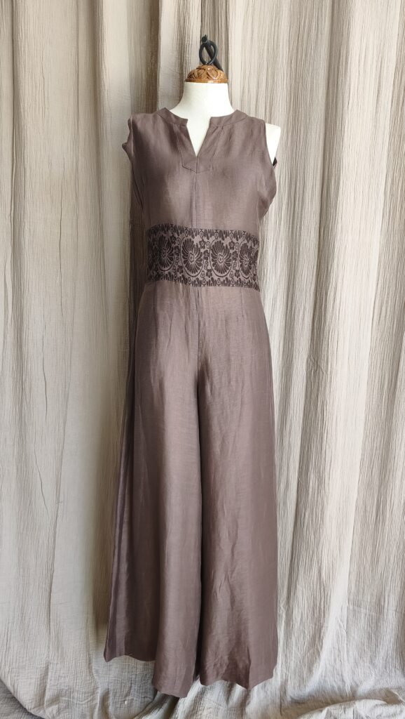 Combinaison 123 lin taupe – Taille 38/40 – Très bon état