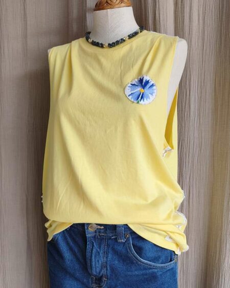 Tee-shirt upcyclé Rose & Marie – Taille 42 (oversize) – Coton organique 14 €