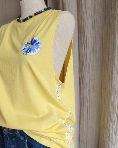 Tee-shirt upcyclé Rose & Marie – Taille 42 (oversize) – Coton organique 14 €