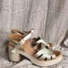 Sandales cuir doré – Pointure 39 – Talon 8 cm