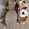 Sandales cuir doré – Pointure 39 – Talon 8 cm