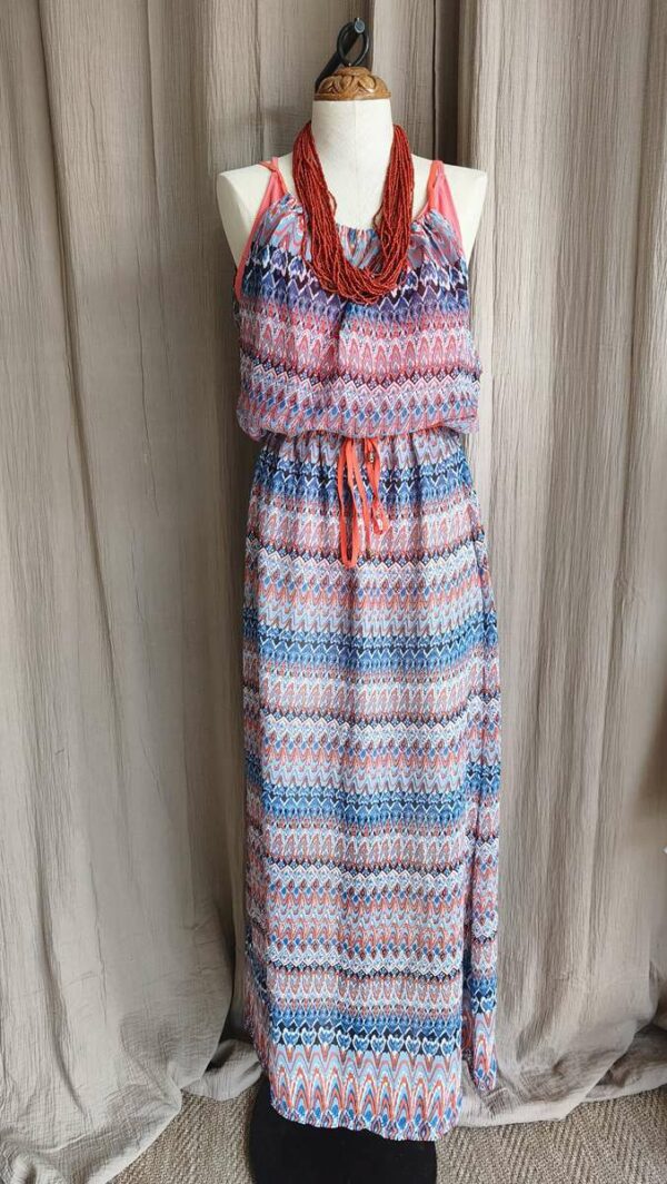 Robe longue de plage voile imprimé – Taille 40