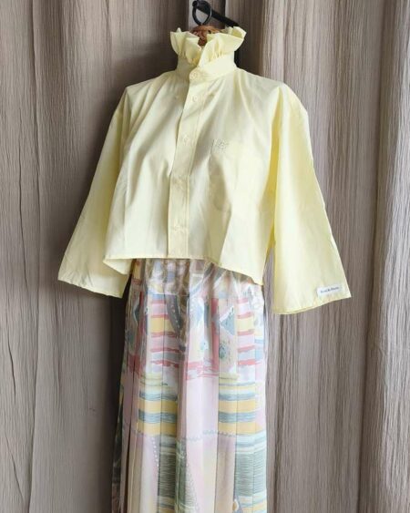 Jupe plissée vintage pastel – taille 40