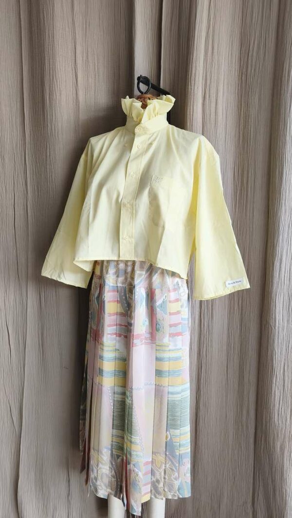 Jupe plissée vintage pastel – taille 40