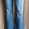 Jean flare upcyclé Rose & Marie – vichy rose