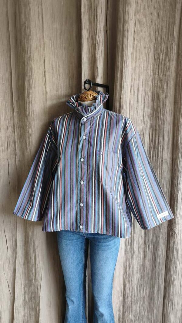 Chemise collerette rayée Rose & Marie – création upcyclée