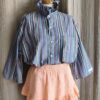 Chemise collerette rayée Rose & Marie – création upcyclée