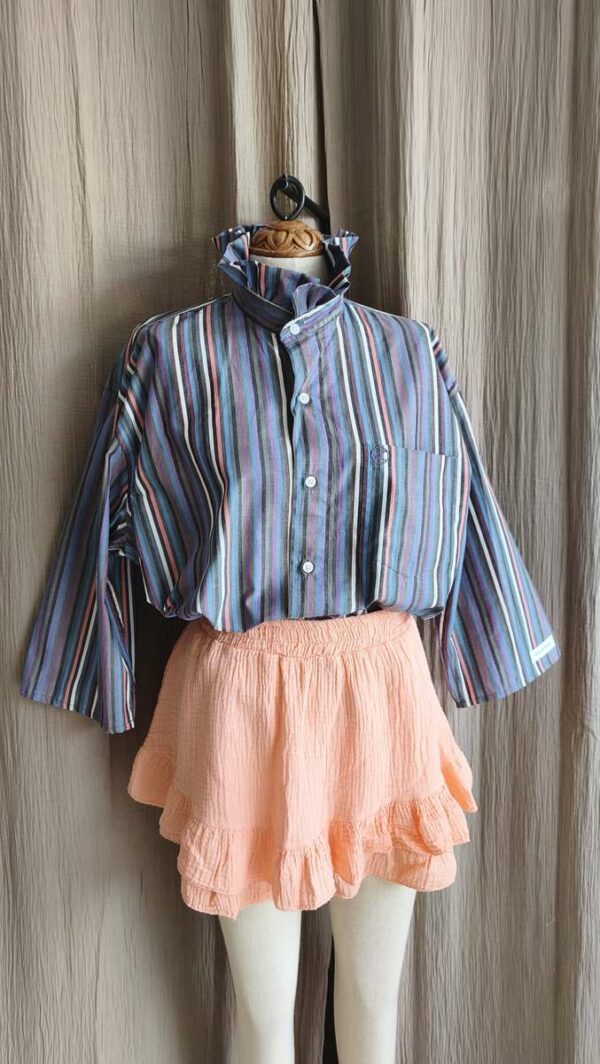 Chemise collerette rayée Rose & Marie – création upcyclée