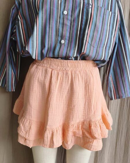 Short volanté double gaze saumon – taille unique