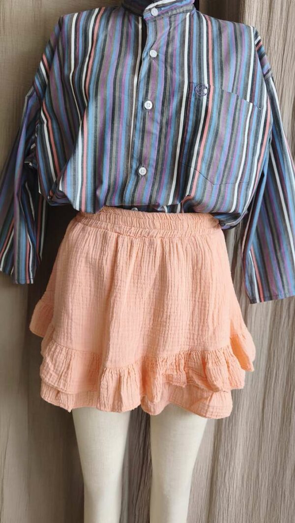 Short volanté double gaze saumon – taille unique