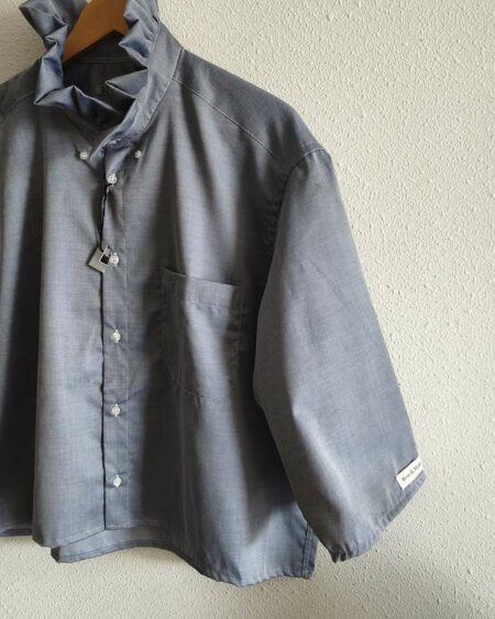 Chemise collerette grise Rose & Marie – création upcyclée