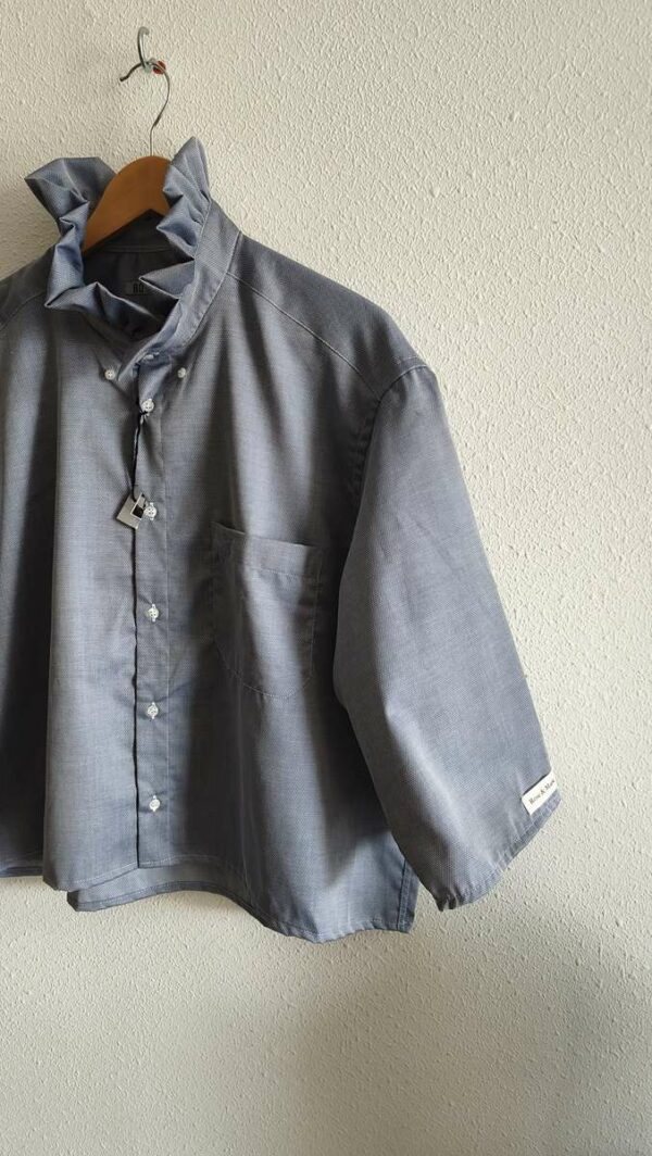 Chemise collerette grise Rose & Marie – création upcyclée