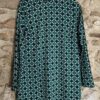 Robe Mango imprimé graphique vert émeraude T40