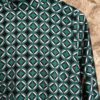 Robe Mango imprimé graphique vert émeraude T40