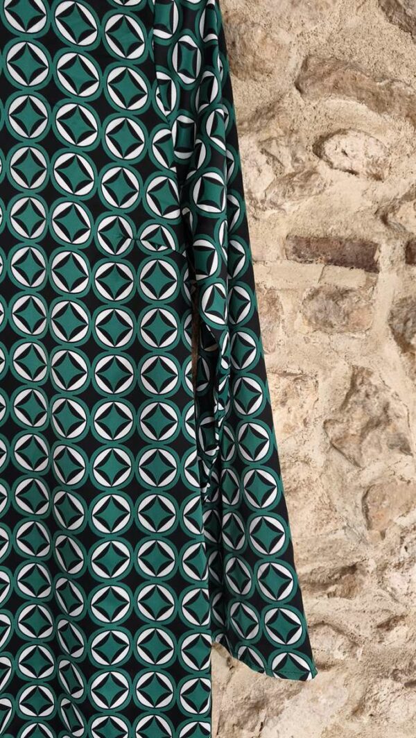 Robe Mango imprimé graphique vert émeraude T40