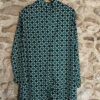 Robe Mango imprimé graphique vert émeraude T40