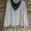 Blouse foulard Zara blanche & noir T40 — 9€
