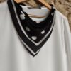 Blouse foulard Zara blanche & noir T40 — 9€