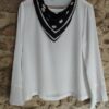 Blouse foulard Zara blanche & noir T40 — 9€