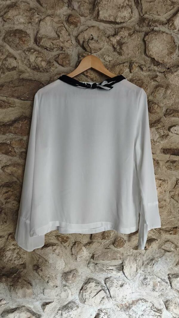 Blouse foulard Zara blanche & noir T40 — 9€