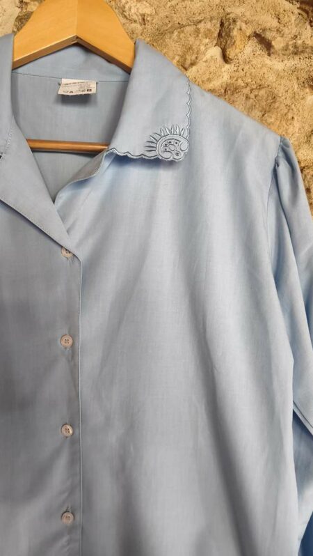 Chemisier vintage bleu ciel T38/40 — 19€