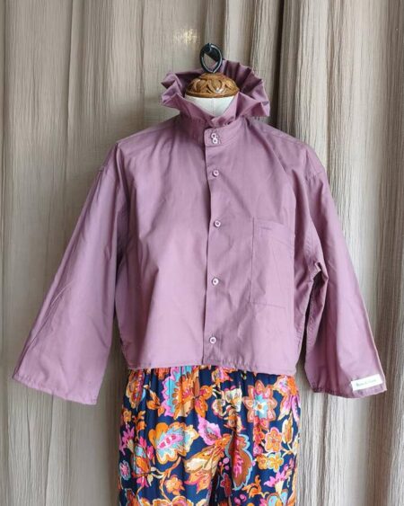 Chemise collerette Rose & Marie parme – Taille 38 à 42