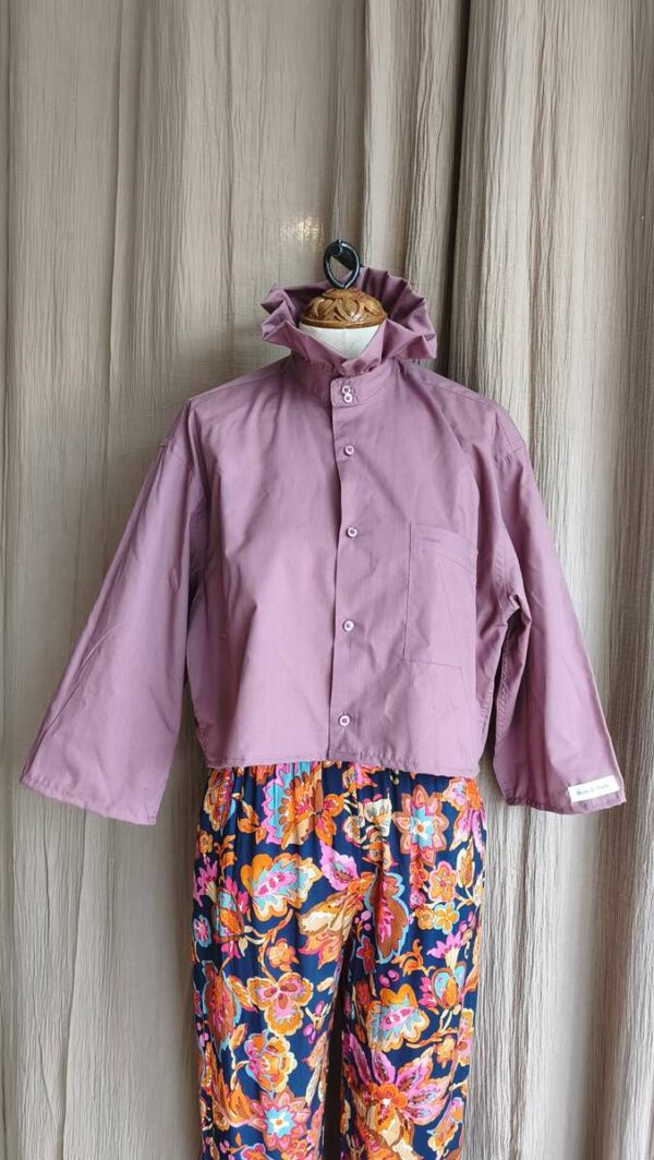 Chemise collerette Rose & Marie parme – Taille 38 à 42