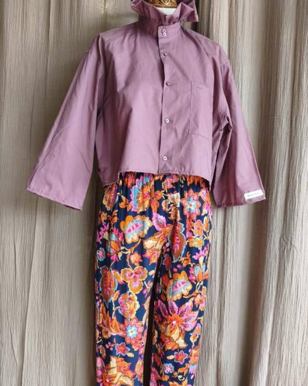 Chemise collerette Rose & Marie parme – Taille 38 à 42