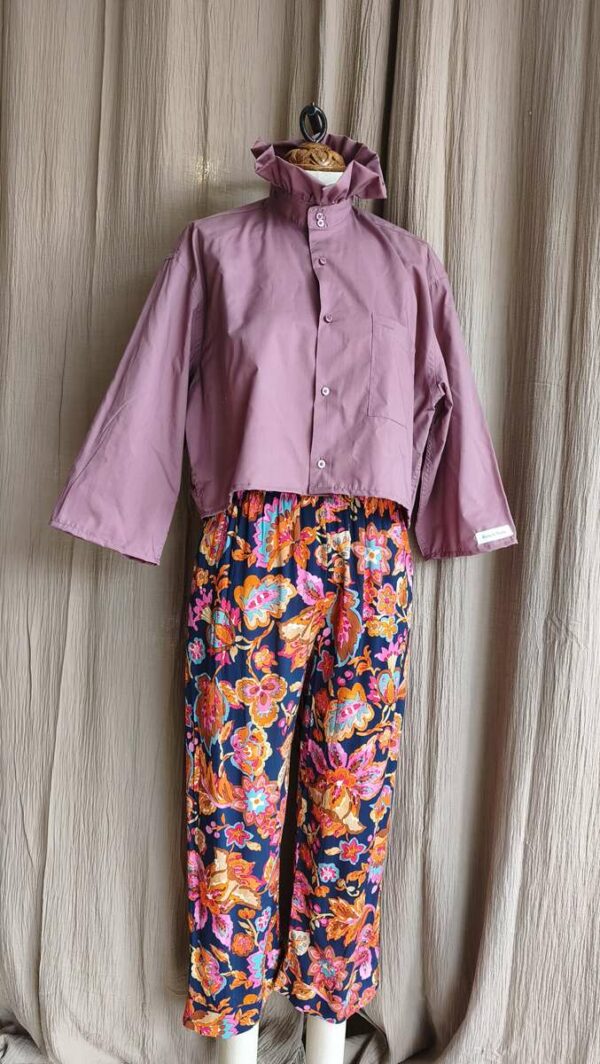 Chemise collerette Rose & Marie parme – Taille 38 à 42