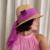Chapeau upcyclé Rose & Marie violet – pièce unique