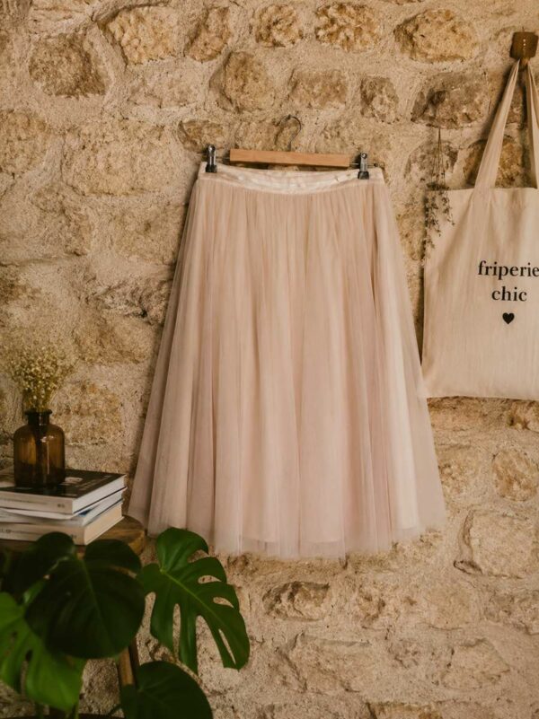 Jupe en tulle rose poudré Naf Naf T42 — 19€