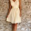 Robe cérémonie jaune pastel T42 — 14€