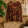 Blouse vintage en soie fleurie T40 — 19€