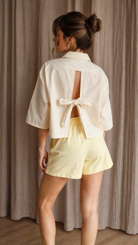 Chemise Rose & Marie upcyclée nouée dans le dos – Taille 40 à 44